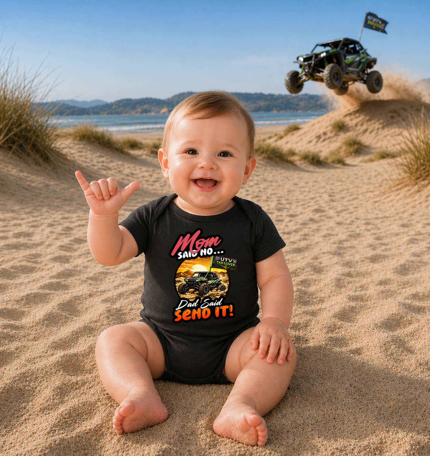 Mom Said No - Short Sleeve Baby Bodysuit